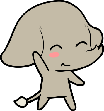 Bir insan tarafından çizilmiş şirin bir fil.