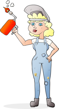 Bir insan tarafından çizilmiş el yazısı çizimi bir karikatür kadın