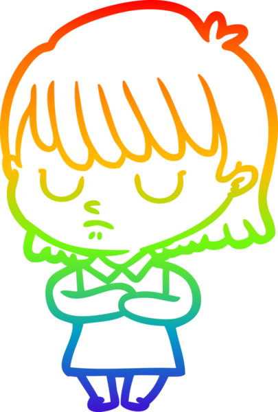 gökkuşağı gradyan çizimi bir insan tarafından çizilmiş bir karikatür kadın