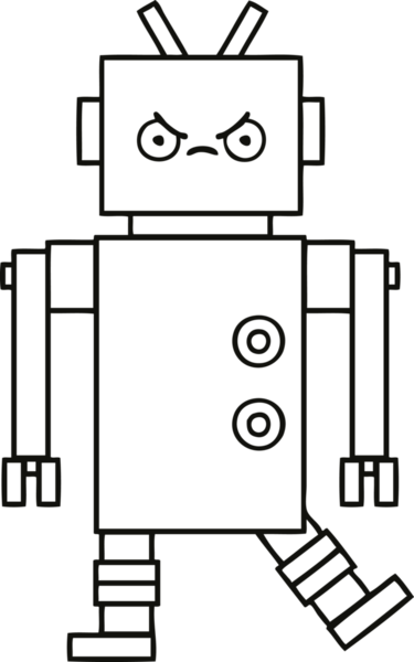 Bir insan tarafından çizilmiş robot çizimi