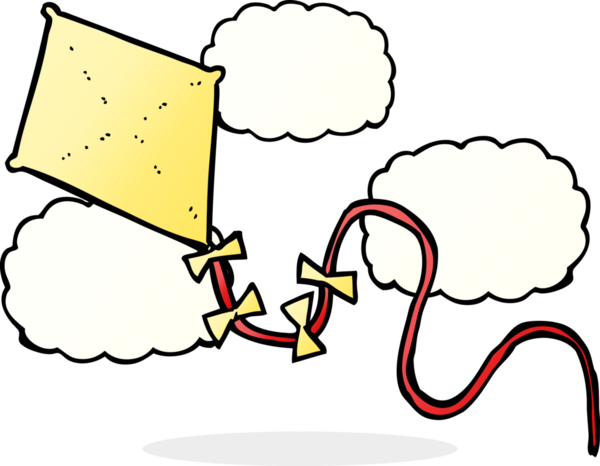 Bir insan tarafından çizilmiş çizgi film uçurtması.