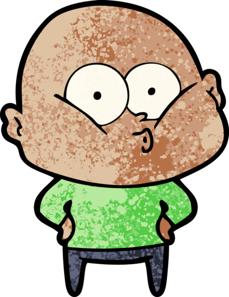 Bir insan tarafından çizilmiş kel bir adam.