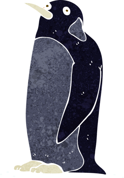 bir insan tarafından çizilmiş penguen çizgi filmi