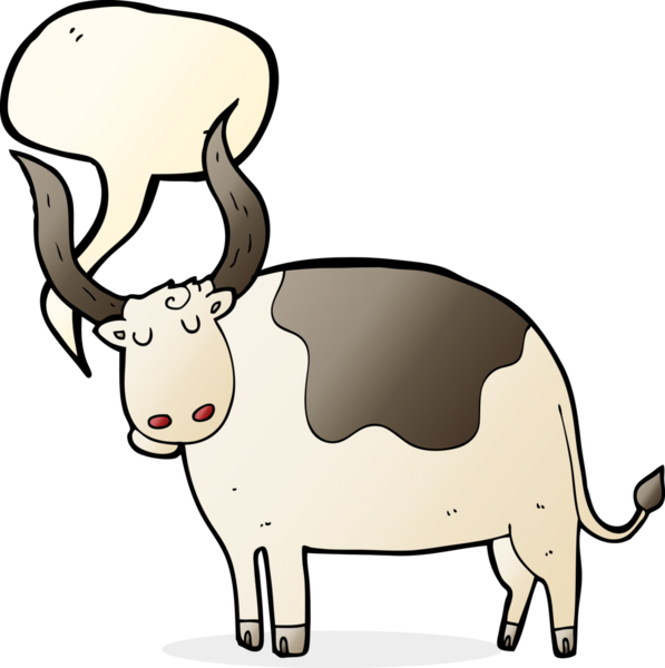 bir insan tarafından çizilmiş konuşma baloncuklu çizgi film öküzü