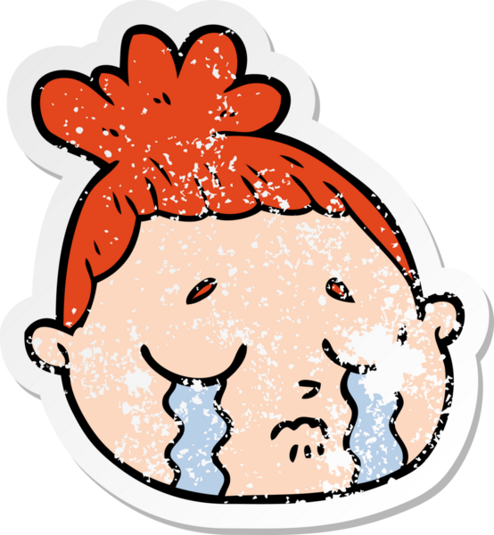 Bir insan tarafından çizilmiş karikatür kadın yüzü.