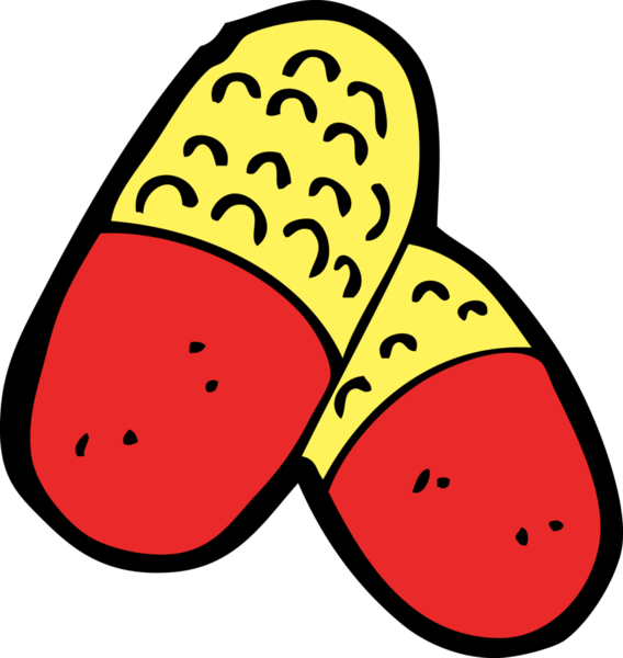 Bir insan tarafından çizilmiş tıbbi haplar.