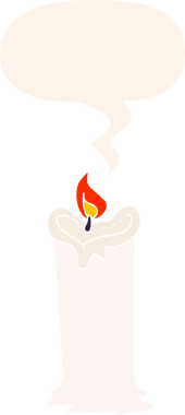 Konuşma baloncuklu çizgi film mumu bir insan tarafından çizilmiş.