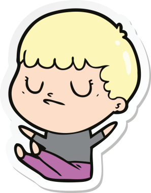 Bir insan tarafından çizilmiş huysuz bir çocuğun çıkartması.