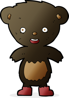 bir insan tarafından çizilmiş siyah ayı yavrusu.