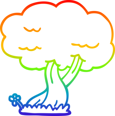 gökkuşağı gradyan çizgisi bir insan tarafından çizilmiş bir çizgi ağaç