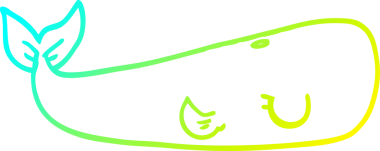 Bir insan tarafından çizilmiş karikatür deniz balinası çizimi.