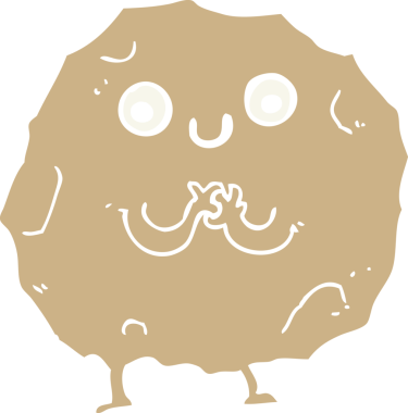 Bir insan tarafından çizilmiş düz renkli çizgi film rock karakteri