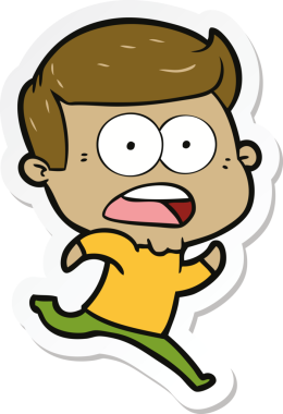 Bir insan tarafından çizilmiş bir karikatür çıkartması.