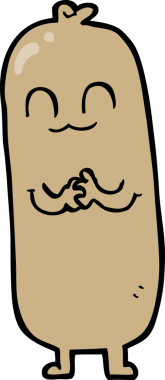 Bir insan tarafından çizilmiş sosis.