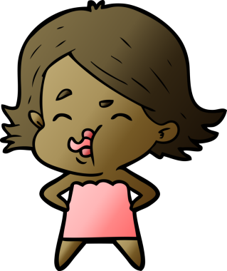 Bir insan tarafından çizilen karikatür kızı.