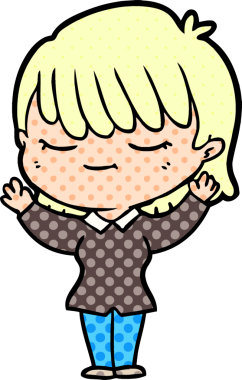 Bir insan tarafından çizilmiş karikatür kadın.