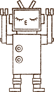 Robot Kömür Bir insan tarafından çizilmiş