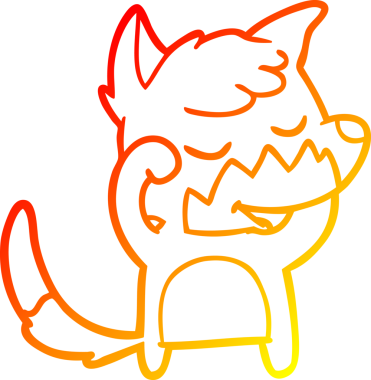 Bir insan tarafından çizilmiş bir tilkinin sıcak çizgi çizimi.