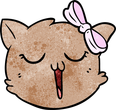 bir insan tarafından çizilmiş kedi yüzü.