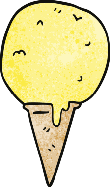 Bir insan tarafından çizilmiş karalama dondurma külahı.