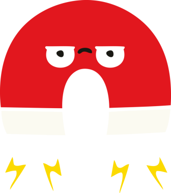 Bir insan tarafından çizilen mıknatısın düz renk retro karikatürü