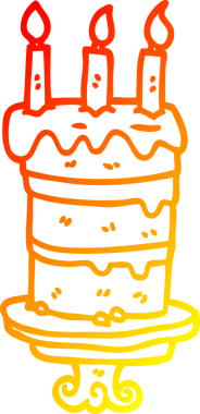 Bir insanın çizdiği çikolatalı pastanın sıcak çizgi çizgisi.