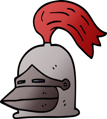 Bir insan tarafından çizilmiş karalama şövalyesi miğferi.