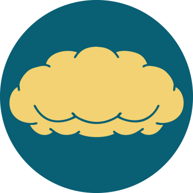 Bir insan tarafından çizilmiş gri bir bulutun ikonik dövme şekli