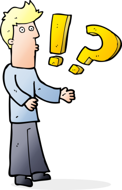 Çizgi filmci bir insan tarafından çizilmiş sorular soruyor.