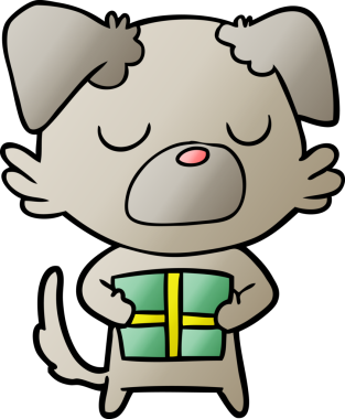 Bir insan tarafından çizilmiş çizgi film köpeği.