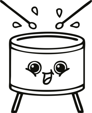 Bir insan tarafından çizilmiş davul çizimi