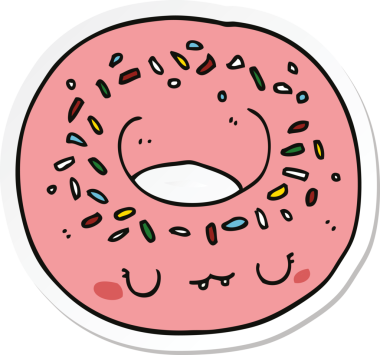 Bir insan tarafından çizilmiş bir çörek etiketi.