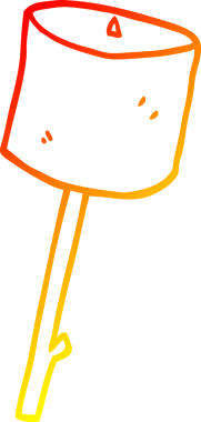 Bir insan tarafından çizilmiş kavrulmuş bir çizgi filmin sıcak gradyan çizimi