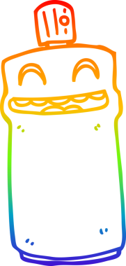 Bir insan tarafından çizilen çizgi film spreyinin gradyan çizimi.