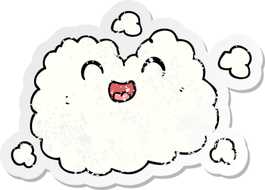 Bir insan tarafından çizilmiş mutlu duman bulutunun sıkıntılı çıkartması.