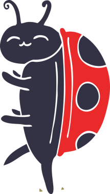 Bir insan tarafından çizilmiş sevimli karikatür uğur böceği.