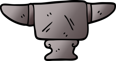 Bir insan tarafından çizilmiş ağır eski bir örs karalaması.