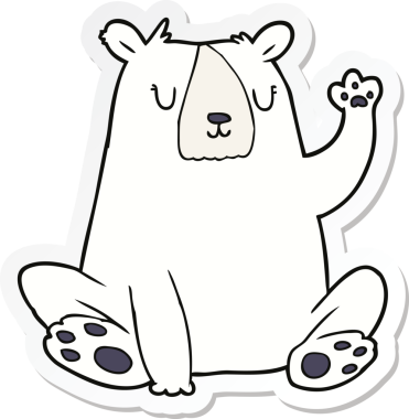 Bir insan tarafından çizilmiş kutup ayısının çıkartması.