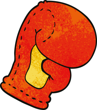 Bir insan tarafından çizilmiş karalama boks eldiveni.