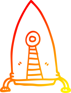 Bir insan tarafından çizilmiş bir uzay roketinin sıcak gradyan çizimi