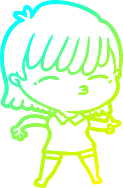 Bir insan tarafından çizilmiş bir karikatür kadın çizimi.