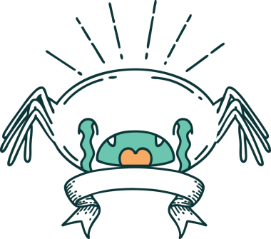 Bir insan tarafından çizilmiş, dövme stili ağlayan örümcek dövmeli parşömen.