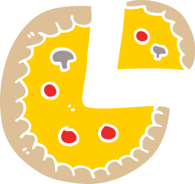 Bir insan tarafından çizilmiş karalama pizzası.