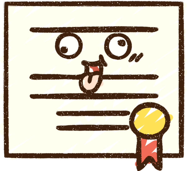 Bir insan tarafından çizilmiş Sertifika Tebeşiri