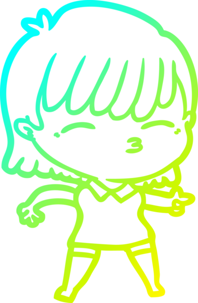 Bir insan tarafından çizilmiş bir karikatür kadın çizimi.