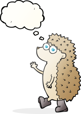 Bir insan tarafından çizilmiş tatlı serbest çizim balon kirpi.