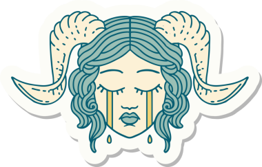 Bir insan tarafından çizilmiş ağlayan kravat iğnesi.