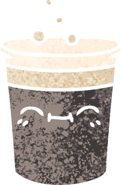 Bir insan tarafından çizilmiş, retro illüstrasyon tarzı tuhaf bir çizgi film.