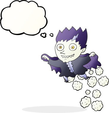 Bir insan tarafından çizilmiş serbest çizim balon karikatür vampiri