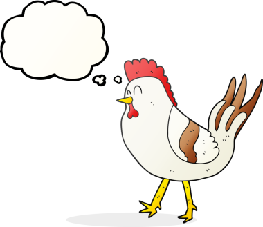 Bir insan tarafından çizilmiş serbest çizim baloncuk çizgi film tavuğu